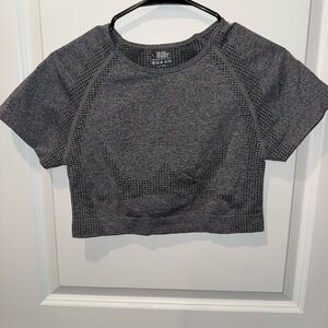 Gray Mesh Crop Top